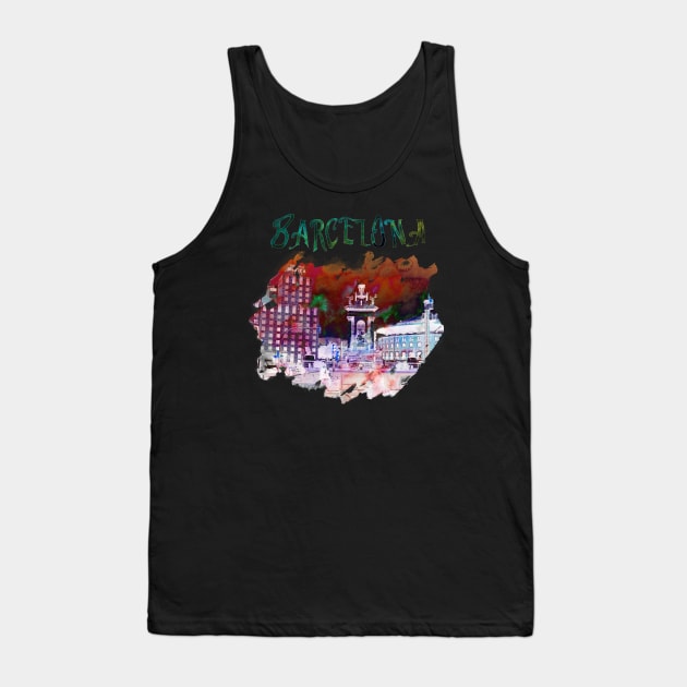 Plaza Catalunya Barcelona Tank Top by neteor